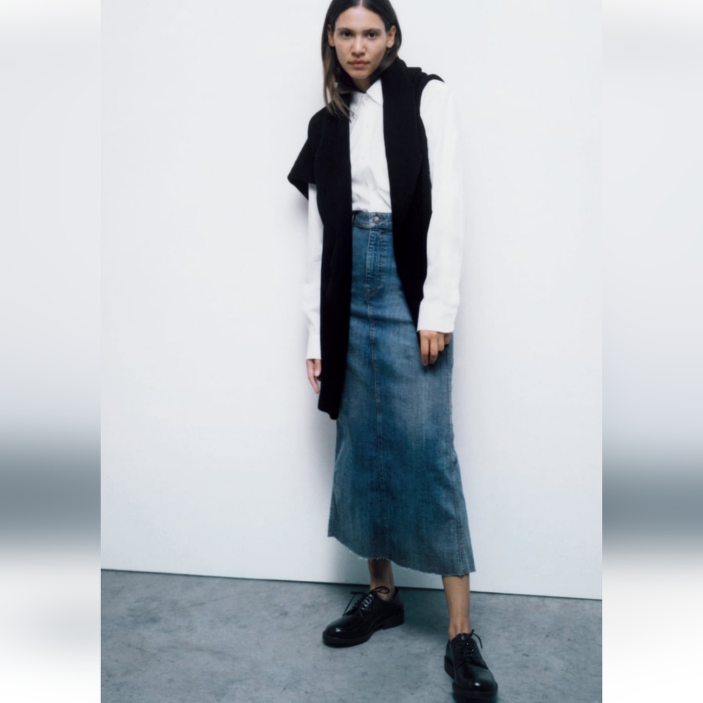 NWT Zara Denim Maxi Skirt